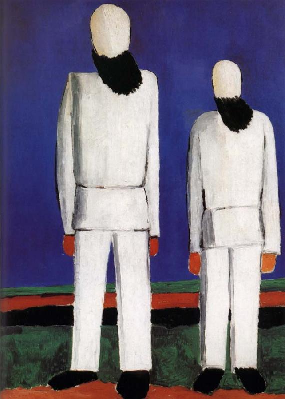 Kasimir Malevich Two men portrait France oil painting art